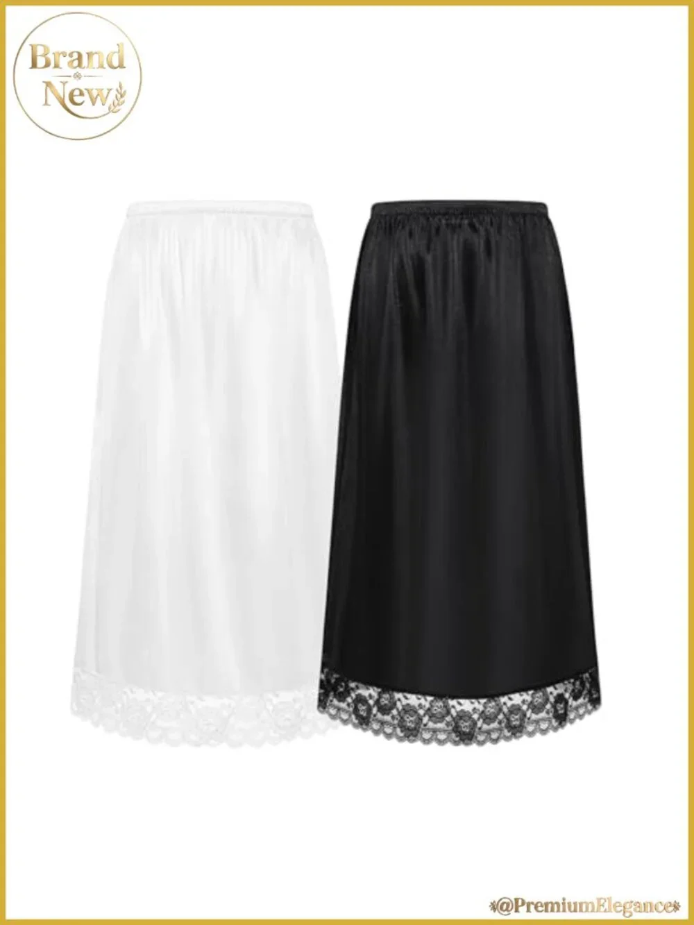Women's Lace Hem Half Slip Underskirt Extender 2 Pack
